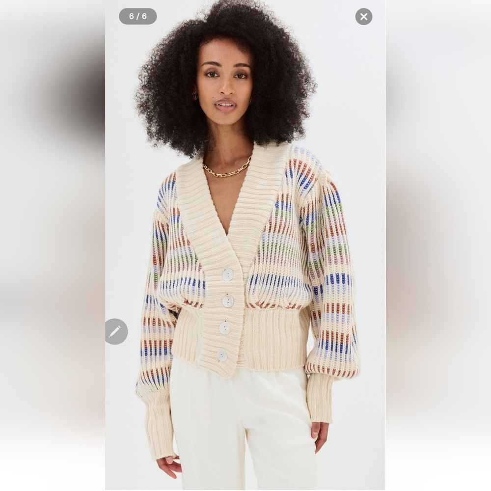 FARM Rio Multicolor Striped Cardigan